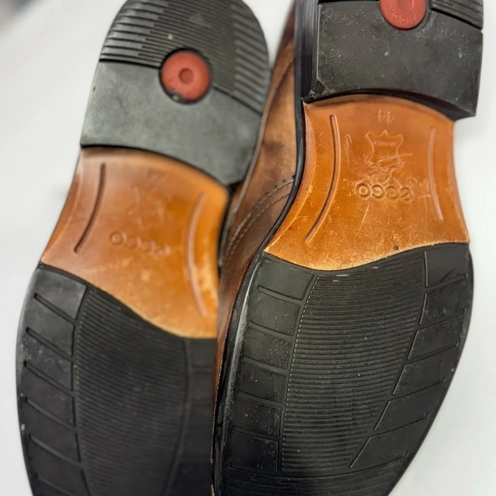ECCO Brown Leather Wingtip Oxford Dress Shoes Men’s Size 44 EU / 10–10.5 US